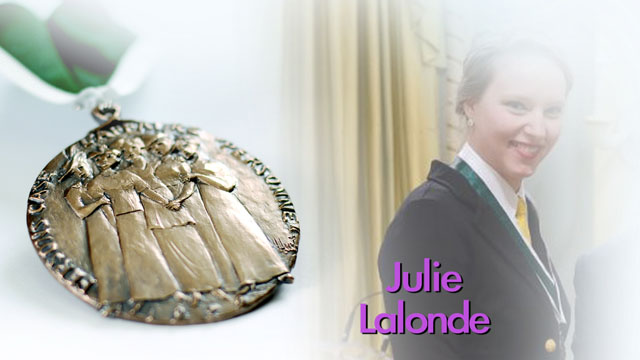 Julie Lalonde (Youth Recipient), Ottawa, Ontario, Recipient,  2013, Governor General Awards in Commemoration of the Persons Case
