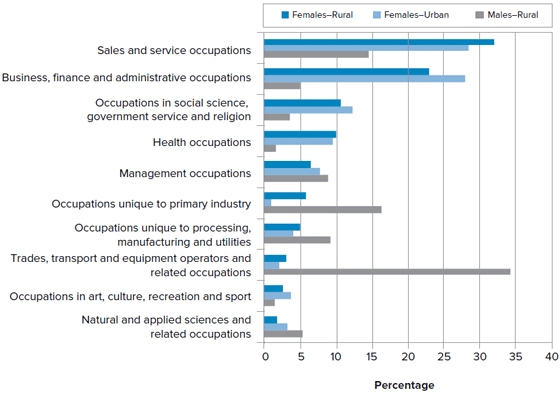 Figure 6 Occupational Profile for Selected Population Groups, Canada, 2006